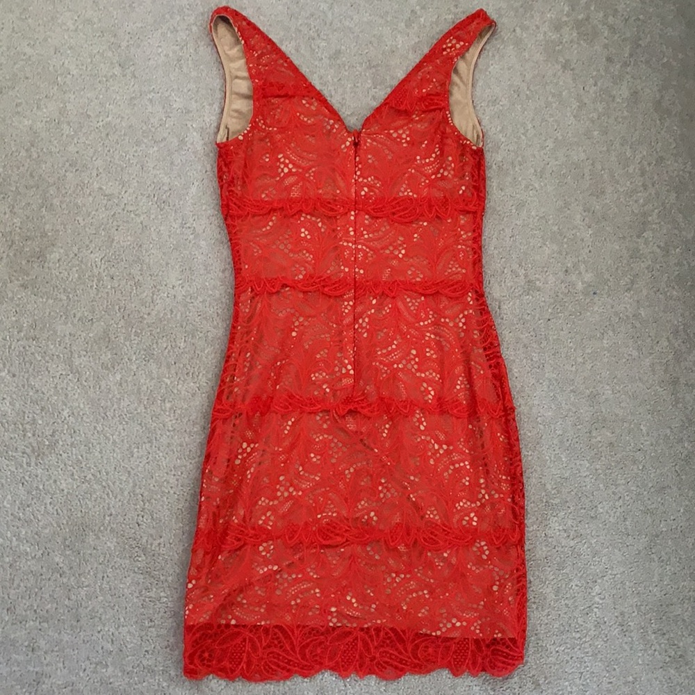 Red Orange Tank Bodycon Dress - Picture 2 of 5